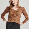 Another Love Shay Suede Top - Toffee