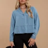 Autumn Denim Split Top - Denim