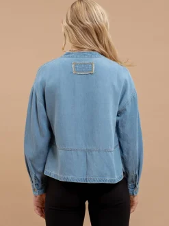 Autumn Denim Split Top - Denim