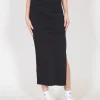 Brunette The Label Ribbed Fitted Maxi Skirt - Black