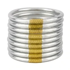 BuDhaGirl Silver All Weather Bangles SM (Set of 9)