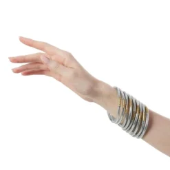 BuDhaGirl Silver All Weather Bangles SM (Set of 9)