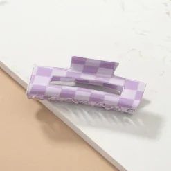 Checkered Hair Claw Clip