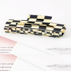 Checkered Hair Claw Clip