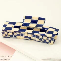 Checkered Hair Claw Clip