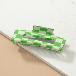 Checkered Hair Claw Clip