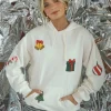 Christmas Patchwork Hoodie - White