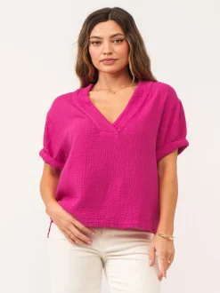 Dear John Jailee Top - Pink Flash