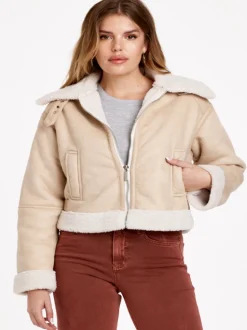 Dear John Terry Suede Sherpa Jacket - Winter Beige