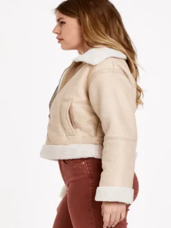 Dear John Terry Suede Sherpa Jacket - Winter Beige