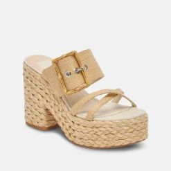 Dolce Vita Edwina Heels - Light Natural Raffia