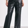 Elan Cargo Leather Pants - Black