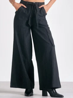 Elan Casual Wide Leg Pants - Black