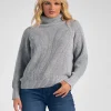 Elan Cut Out Back Sweater - Light Grey