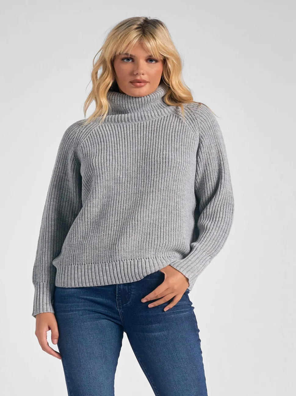 Elan Cut Out Back Sweater - Light Grey
