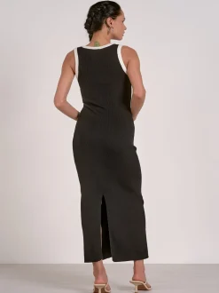 Elan Maxi Tank Contrast Dress - Black/White