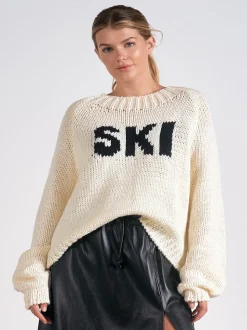 Elan Soft Knit Crewneck Sweater - Off White