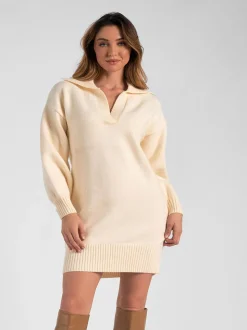Elan Sweater Dress - White