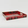 Festive Square Tray - Red Plaid