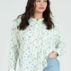 Floral Gauze Button Down Top - Blue Ditsy