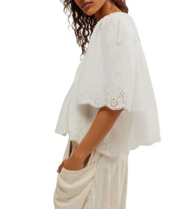Free People Costal Eyelet Top - Bright White