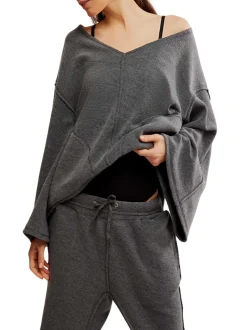 Free People Day Off Pullover - Washed Black