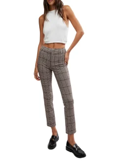 Free People Molly Plaid Slim Pants - Plaid