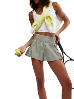 Free People Movement Get Your Flirt On Shorts - Sage Stone