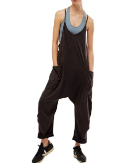 Free People Movement Hot Shot Onesie - Washed Black