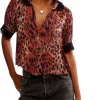 Free People My Love Blouse Printed - Leopard Combo