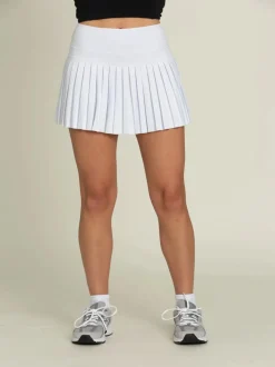 Gold Hinge 15" Pleated Tennis Skirt - Off White