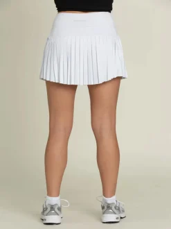 Gold Hinge 15" Pleated Tennis Skirt - Off White