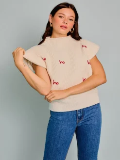 Ho Ho Ho Sweater Top - Cream