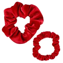 Holiday Velvet Scrunchie Present - Red