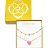 Kendra Scott Ari Haven Heart Necklace Gift Set - Gold Neon Pink