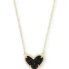 Kendra Scott Ari Heart Short Pendant Necklace - Gold Black Drusy