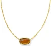 Kendra Scott Bamboo Frame Necklace - Gold Marbled Amber Illusion