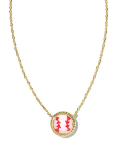 Kendra Scott Baseball Short Pendant Necklace - Gold