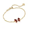 Kendra Scott Blair Bow Small Chain Bracelet - Gold Bright Red Drusy