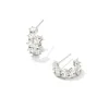 Kendra Scott Cailin Crystal Huggie Earrings - Rhodium Metal White CZ