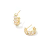Kendra Scott Cailin Crystal Huggie Earrings - Gold White Crystal