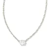 Kendra Scott Cailin Pendant Necklace - Silver White Crystal