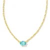 Kendra Scott Cailin Pendant Necklace - Gold Aqua Crystal