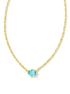 Kendra Scott Cailin Pendant Necklace - Gold Aqua Crystal