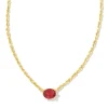 Kendra Scott Cailin Pendant Necklace - Gold Burgundy Crystal