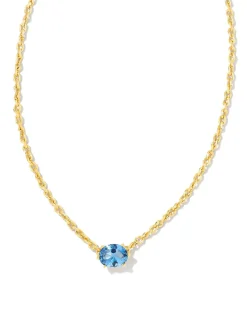 Kendra Scott Cailin Pendant Necklace - Gold Blue Violet Crystal