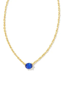 Kendra Scott Cailin Pendant Necklace - Gold Blue Crystal