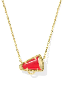 Kendra Scott Cheer Short Pendant Necklace - Gold Red Illusion