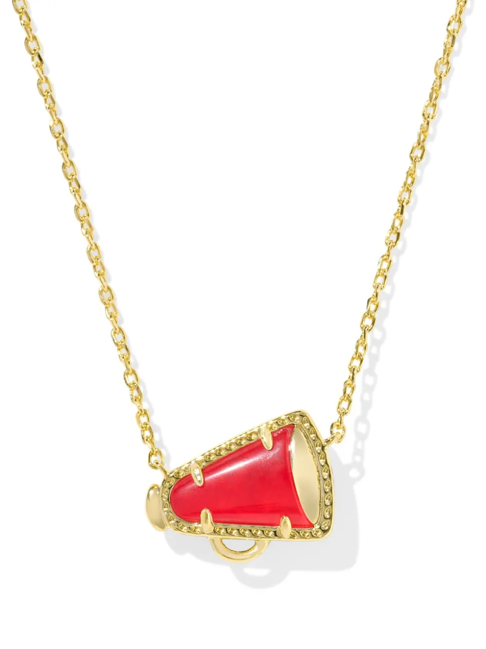 Kendra Scott Cheer Short Pendant Necklace - Gold Red Illusion