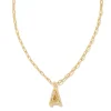 Kendra Scott Crystal Letter Short Pendant Necklace - Gold